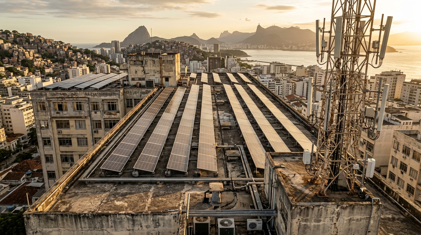 Detalhe de telhado fotografado de perto pelo drone